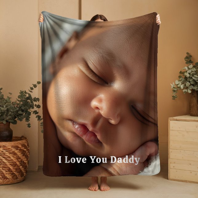 Gift for New Daddy Fleece Blanket Baby Photograph (Von Creator hochgeladen)
