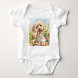 Gift for Poodle Owner Painting Wall Poster Baby Strampler