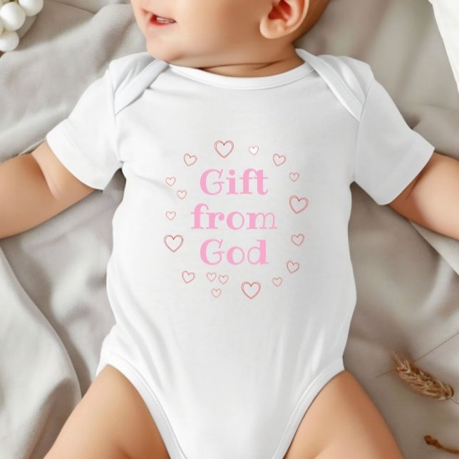 Gift From God, Religious Girl Baby Gift, Bapstism Strampler (Gift from God)