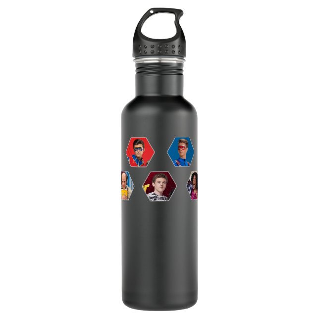 Gift Idea Henry Danger Hexagon Family Birthday Fam Edelstahlflasche (Vorderseite)