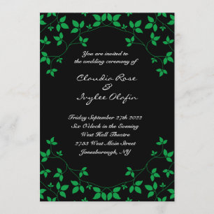 Gift Ivy Black & Green Gothic Hochzeit Einladung