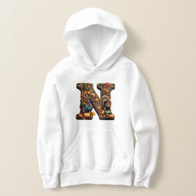 Gift Letter N Thanksgiving style  Hoodie (Ablage )