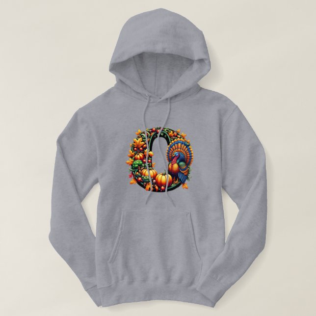 Gift letter o Thanksgiving style  Hoodie (Design vorne)