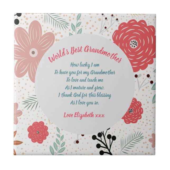 GIFT - Oma Gedichte von Großkindern - CUSTOM Fliese (Vorderseite)