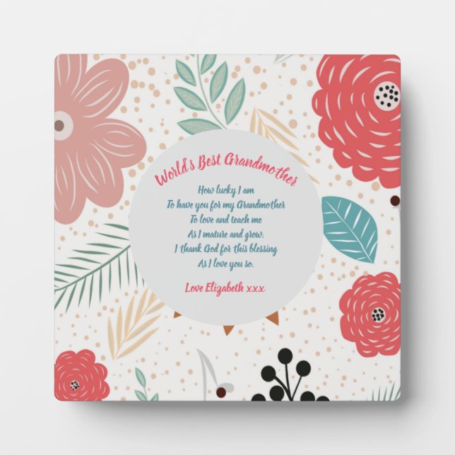 GIFT - Oma Gedichte von Großkindern - CUSTOM Fotoplatte (Vorderseite)