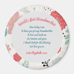 GIFT - Oma Gedichte von Großkindern - CUSTOM Magnet