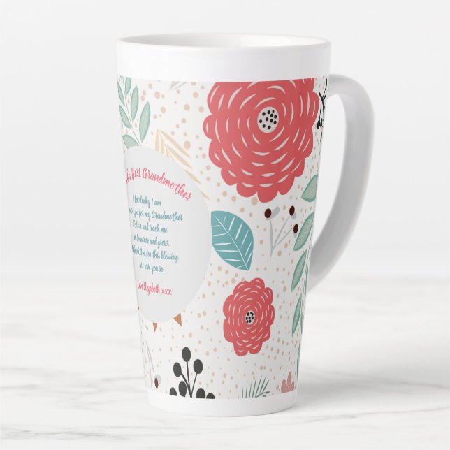 GIFT - Oma Gedichte von Großkindern - CUSTOM Milchtasse (Rechte Ecke)