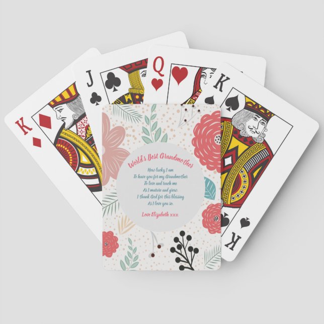 GIFT - Oma Gedichte von Großkindern - CUSTOM Spielkarten (Rückseite)