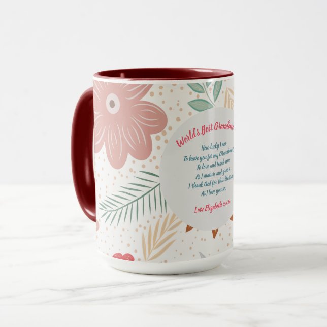 GIFT - Oma Gedichte von Großkindern - CUSTOM Tasse (Vorderseite Links)