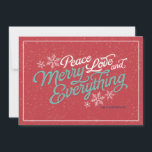Gift Red Ribbon Script Holiday Card Feiertagskarte<br><div class="desc">This festive card is all about celebrating the season and is designed exclusively for Zazzle. Red snowy background with a ribbon like font provides just the right canvas for your seasonal message. Add an Envelopments Holiday Stamp from our extensive postage collection to match perfectly with your greeting. Envelopments envelopes, liners...</div>