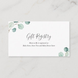 Gift Registry Greenery Eucalyptus Baby Shower Begleitkarte
