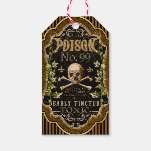 Gift-Schädel-Apotheke-Halloween-Geschenkmarke Geschenkanhänger (Vorderseite)