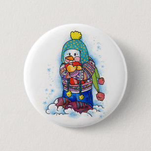 Gift Snowman Button