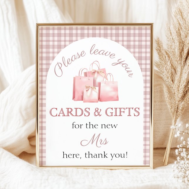 Gift table Pink Fresh off the market Bridal Shower Poster (Von Creator hochgeladen)