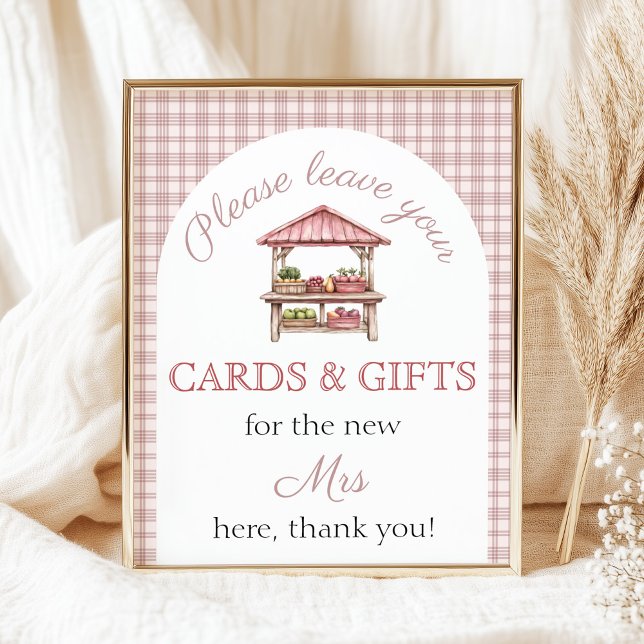 Gift table Pink Fresh off the market Bridal Shower Poster (Von Creator hochgeladen)