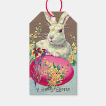 GIFT TAG EASTER BUNNY VINTAG