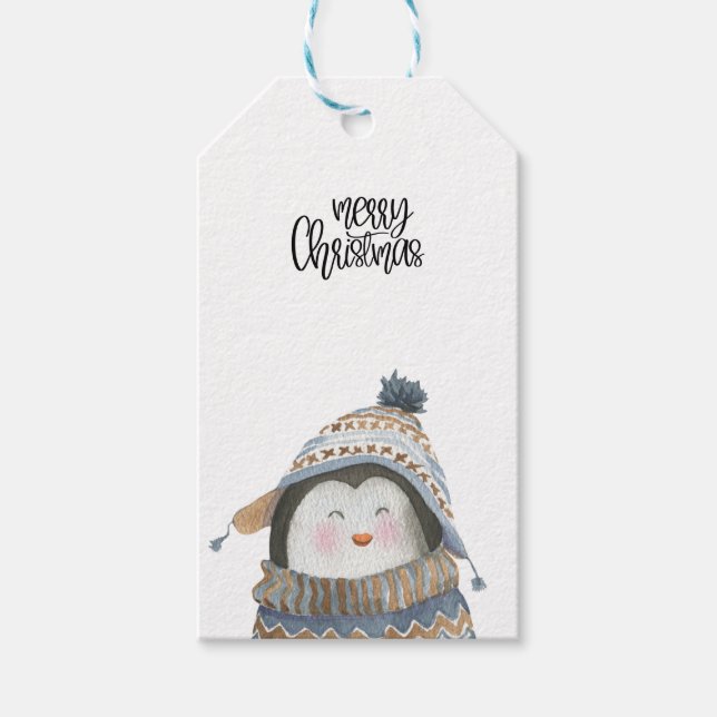 Gift Tag (Set of 10 pcs) - Penguin Geschenkanhänger (Vorderseite)