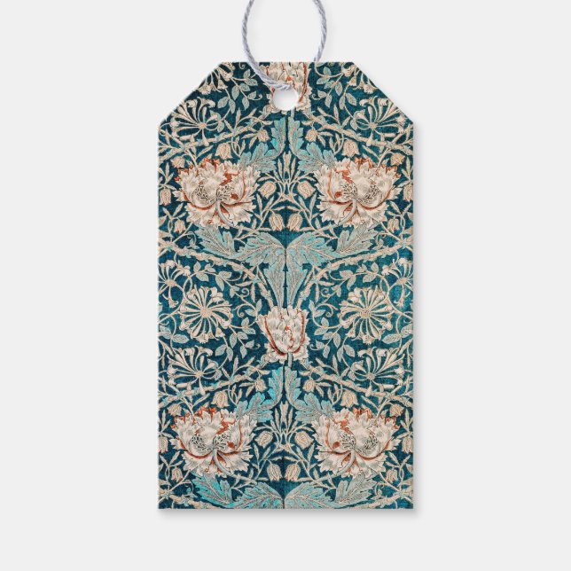GIFT TAG : WILLIAM MORRIS : HONEYSUCKLE DESIGN GESCHENKANHÄNGER (Vorderseite)