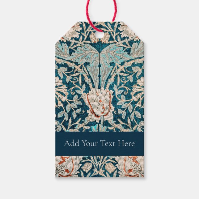 GIFT TAG : WILLIAM MORRIS : HONEYSUCKLE GESCHENKANHÄNGER (Vorderseite)