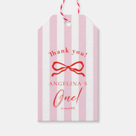  Gift Tags Baby's first birthday with soft pink. Geschenkanhänger