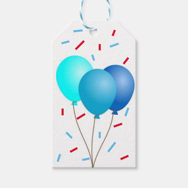 Gift Tags - Ballons mit Confetti Geschenkanhänger (Vorderseite)