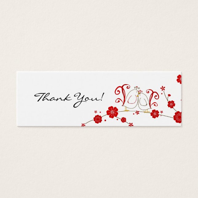 Gift Tags, Lovebirds, Danke (Vorderseite)