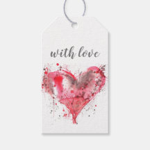 Gift Tags - Red Splattered Heart