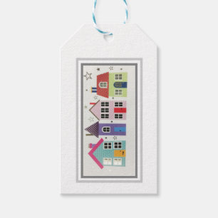 Gift Tags - Reihe von Häusern Geschenkanhänger