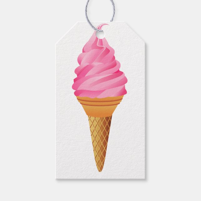 Gift Tags - Rosa Eiscreme Geschenkanhänger (Vorderseite)
