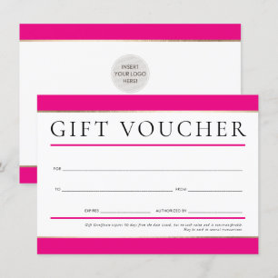 GIFT VOUCHER Modernes elegantes Business Hot Rosa  Einladung