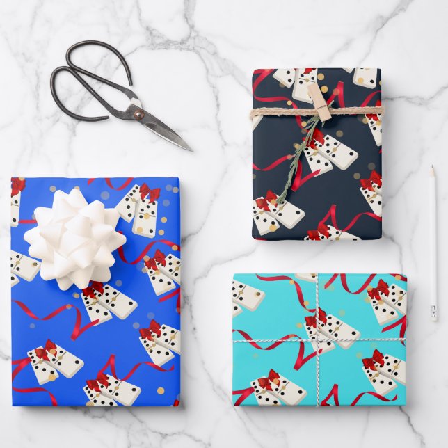 Gift Wrap - Dominos Geschenkpapier Set (Vorderseite)