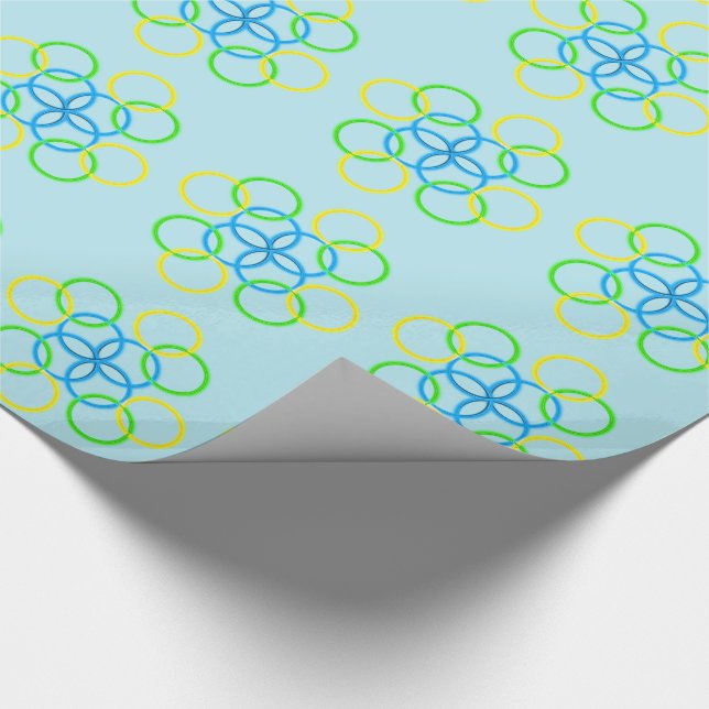 Gift Wrap - Intersecting Rings (blau) Geschenkpapier (Ecke)