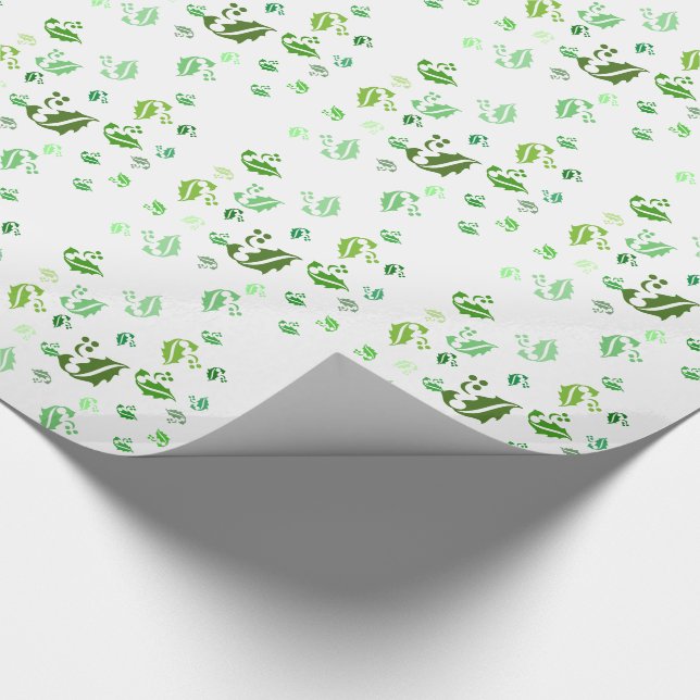 Gift Wrap - Jumbled Holly-Blätter Geschenkpapier (Ecke)
