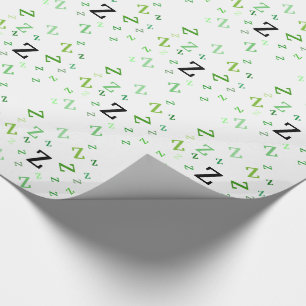 Gift Wrap - Jumbled Letters in Green Geschenkpapier