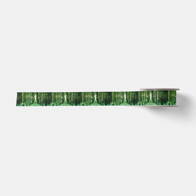 Gift Wrap Ribbon Magical Forest Green Mystery Satinband (Vorderseite)