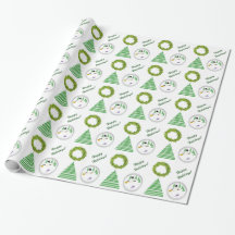 Gift Wrap - Snowglobe, Baum, Kranz, Happy Holiday