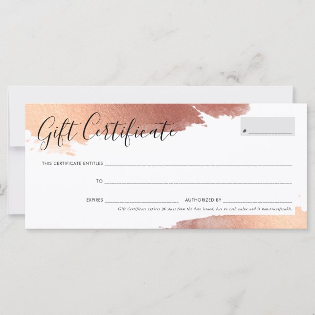 GIFT-ZERTIFIKAT hübsches, schicken Goldgold der Ro (Vorderseite)