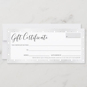 GIFT-ZERTIFIKAT-Stilsilber geometrisches Muster