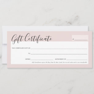 GIFT ZERTIFIKATE elegantes, pinkfarbenes Rosengold Einladung
