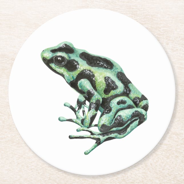 Giftdarmfrosch Runder Pappuntersetzer (Vorderseite)