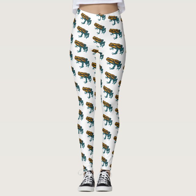 Giftdeich-Frosch-Cartoon-Abbildung Leggings (Vorderseite)
