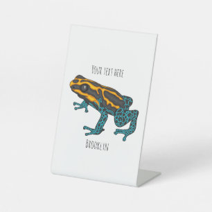 Giftdeich-Frosch-Cartoon-Abbildung Sockelschild