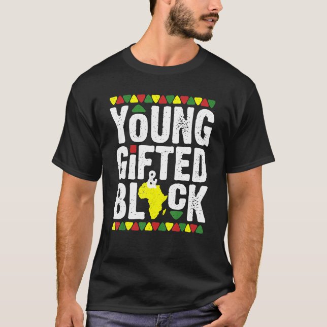 Gifted Young Black Dashiki African Pride History M T-Shirt (Vorderseite)