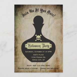 Giftflaschen-Halloween-Party-Einladung Einladung