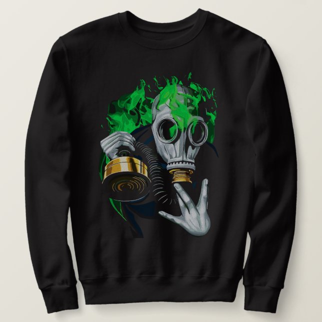 Giftgasmaske: Neonflames Sweatshirt (Design vorne)