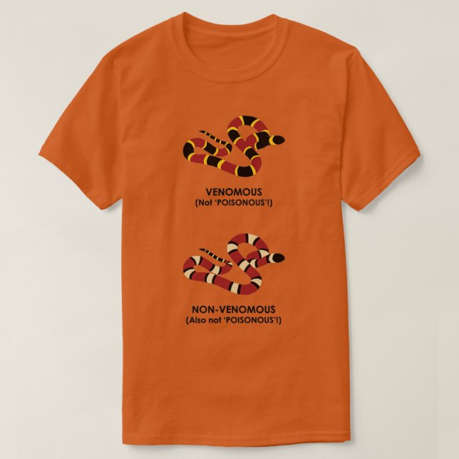 Giftige, nicht giftige Schlangen T-Shirt (Design vorne)