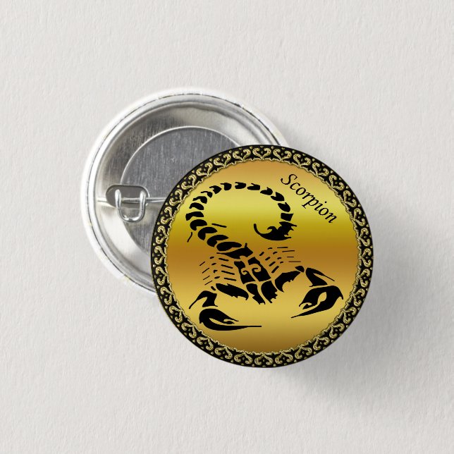 Giftige Scorpion, sehr giftiges Insekt Button (Vorne & Hinten)