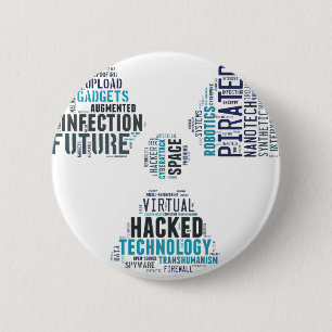 Giftiger Cyberpunk-Hacker Button