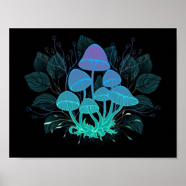 Giftpilze in Büschen Poster (Vorne)