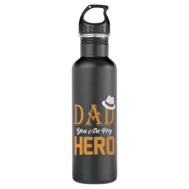Gifts Dad | Dad You Are My Hero Edelstahlflasche (Vorderseite)